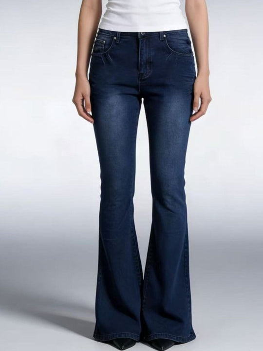 Full Size Vintage Wash High-Waisted Flare Jeans Plus Size - Allen Fitness | Running Shoes, Leggings &amp; Activewear UK