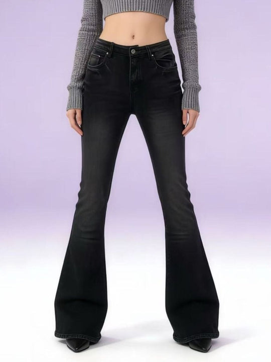 Full Size Vintage Wash High-Waisted Flare Jeans Plus Size - Allen Fitness | Running Shoes, Leggings &amp; Activewear UK
