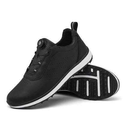Golf Shoes for Men Brand Luxury Plain White Leather Shoes Black Sports Golf - Allen - Fitness