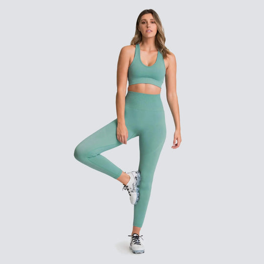 Gym Clothes Set for Women - 2-Piece Push-Up Yoga Bra &amp; High Waist Leggings in 12 Colors - Allen-Fitness