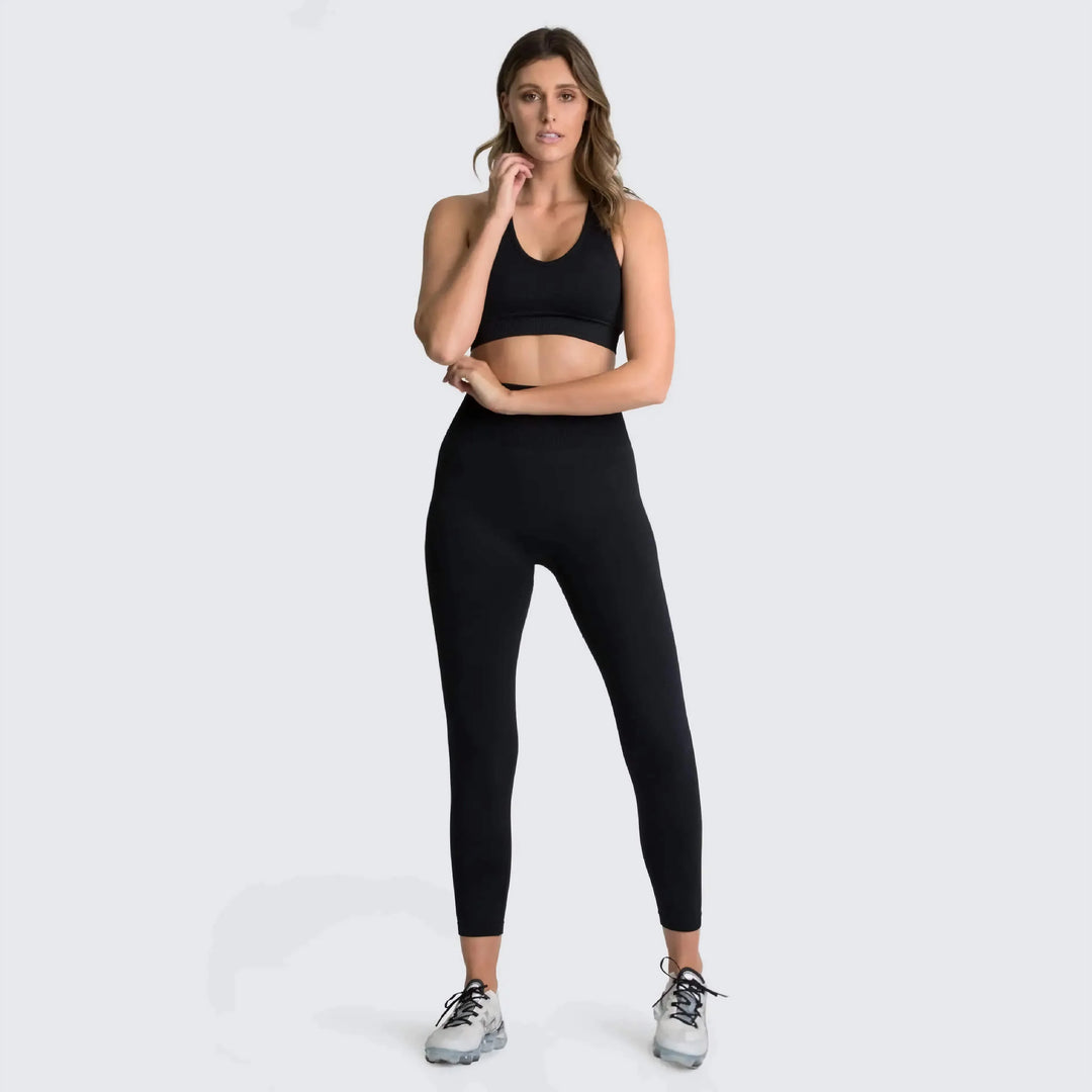Gym Clothes Set for Women - 2-Piece Push-Up Yoga Bra &amp; High Waist Leggings in 12 Colors - Allen-Fitness