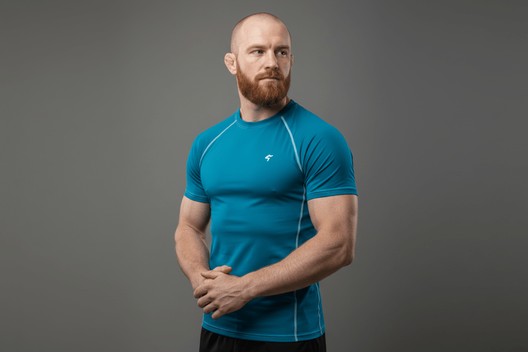 GymBum UK Blue Steel Combat Rash Guard - Allen - Fitness