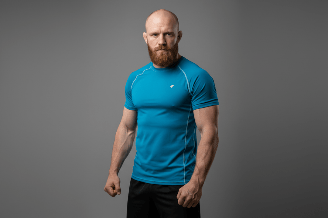 GymBum UK Blue Steel Combat Rash Guard - Allen - Fitness