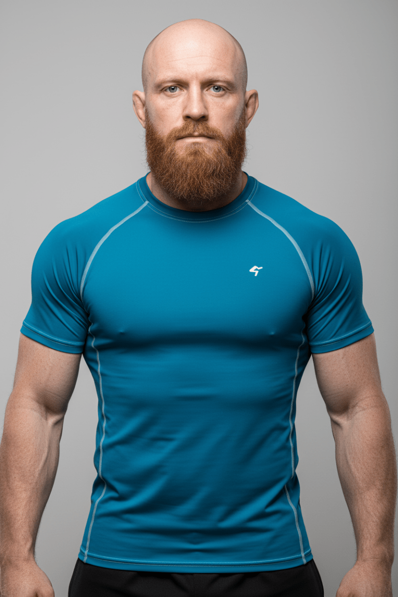 GymBum UK Blue Steel Combat Rash Guard - Allen - Fitness