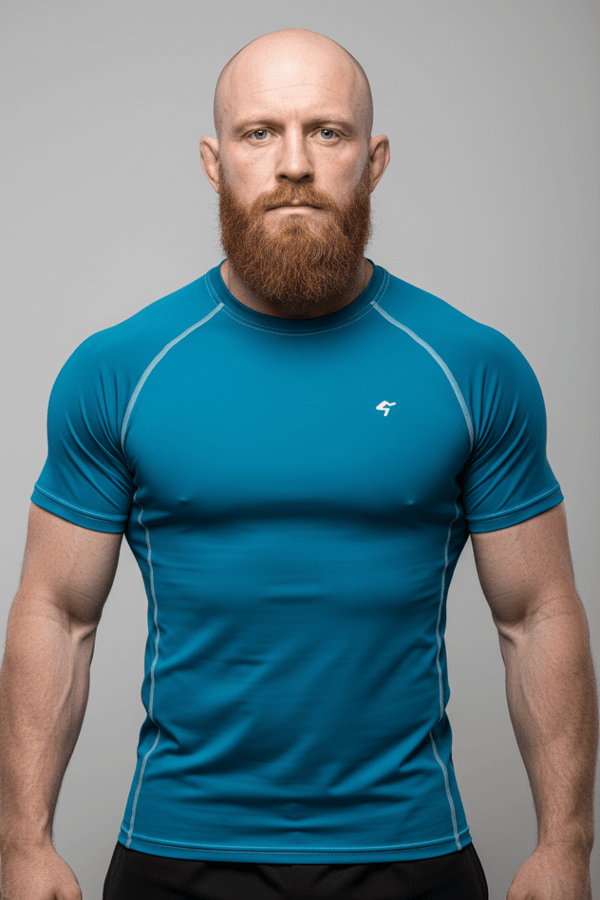 GymBum UK Blue Steel Combat Rash Guard - Allen - Fitness