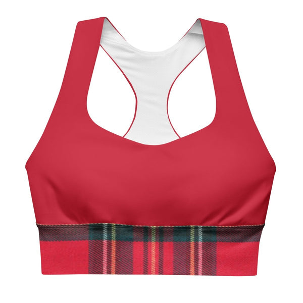 GymBum UK Caledonia Crimson Longline Sports Bra - Allen - Fitness
