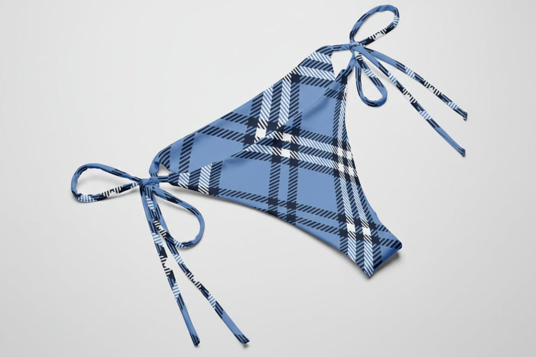 GymBum UK Highland Check Bikini – Blue - Allen - Fitness