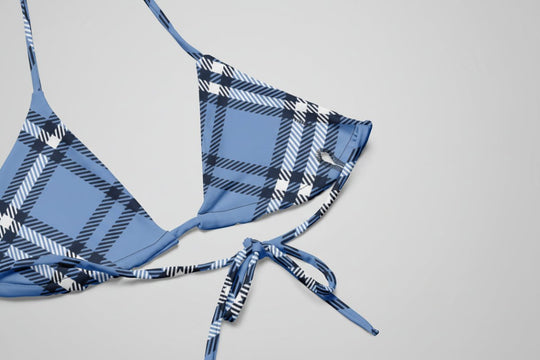 GymBum UK Highland Check Bikini – Blue - Allen - Fitness