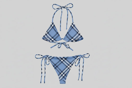 GymBum UK Highland Check Bikini – Blue - Allen - Fitness