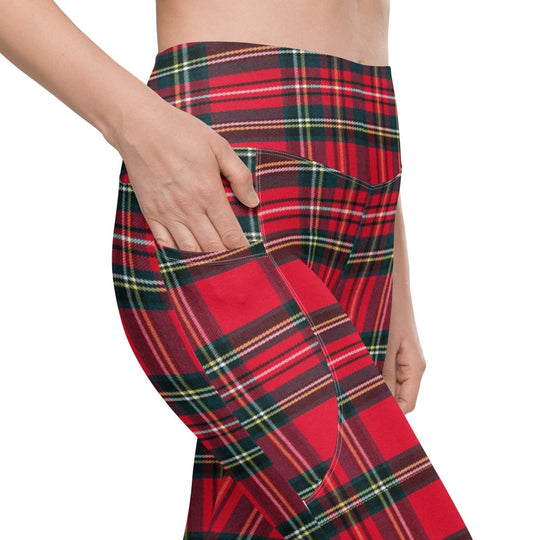 GymBum UK Redline Tartan Leggings with pockets - Allen - Fitness