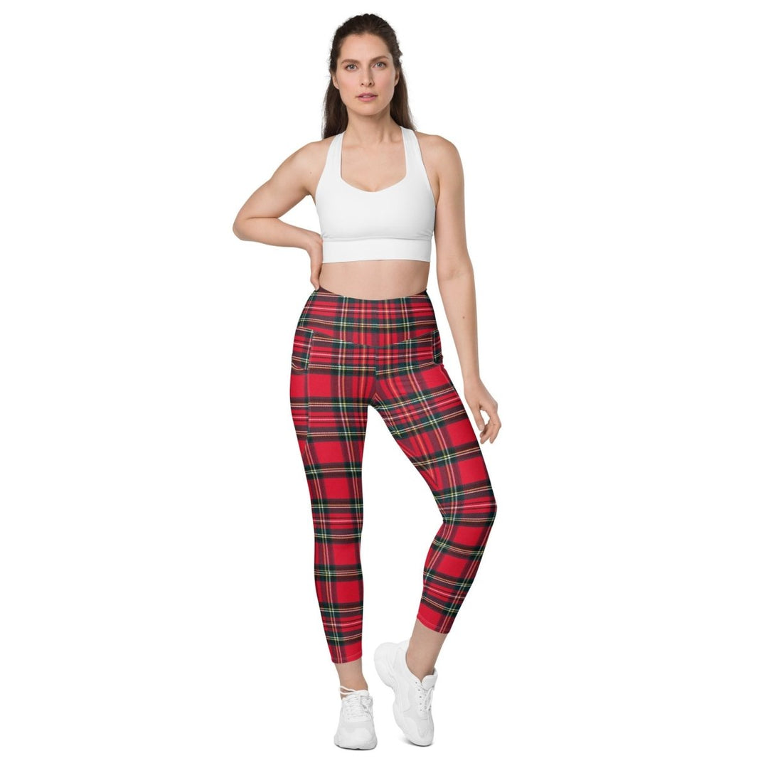 GymBum UK Redline Tartan Leggings with pockets - Allen - Fitness