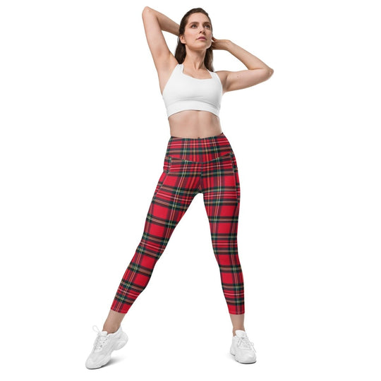 GymBum UK Redline Tartan Leggings with pockets - Allen - Fitness