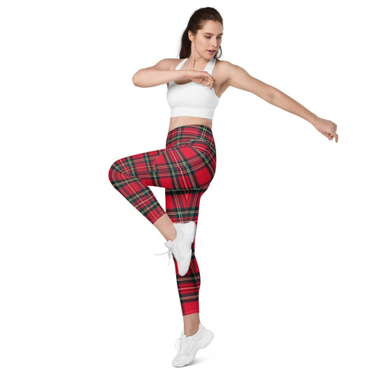 GymBum UK Redline Tartan Leggings with pockets - Allen - Fitness
