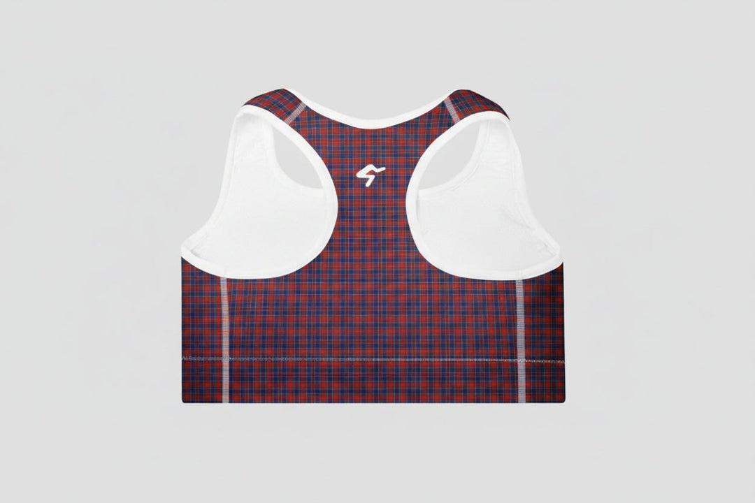 GymBum UK Sovereign Tartan Padded Sports Bra - Allen - Fitness