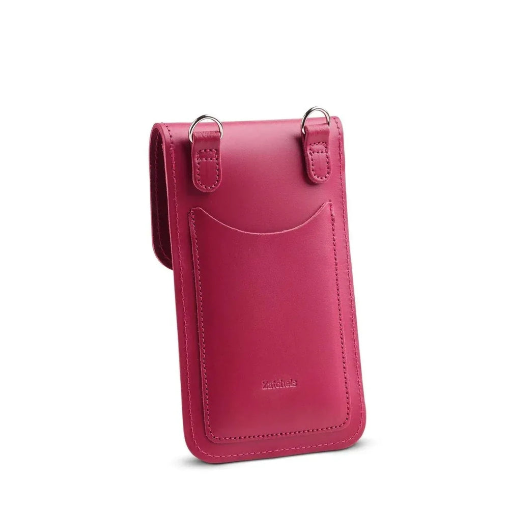 Handmade Leather Mobile Phone Pouch Plus - Magenta - Allen-Fitness