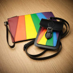 Handmade Leather Mobile Phone Pouch with Card Holder - Stylish and Adjustable Crossbody Design - Allen-Fitness