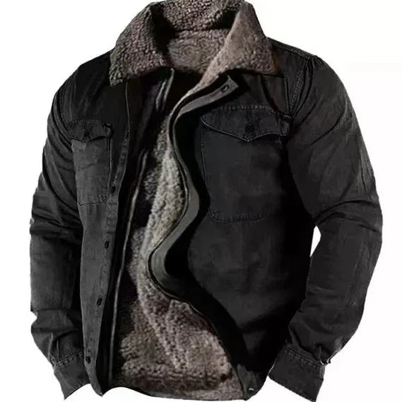Heavy Side Seam Side Casual Zipper Loose Grey Brown Youth Cotton Jacket - Allen-Fitness