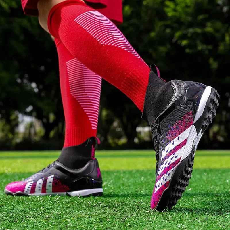 High Ankle Football Boots Superfly Sports Turf Futsal Indoor Soccer Shoes Cheap Rubber Sole Football Boots For Men OEM - Allen-Fitness