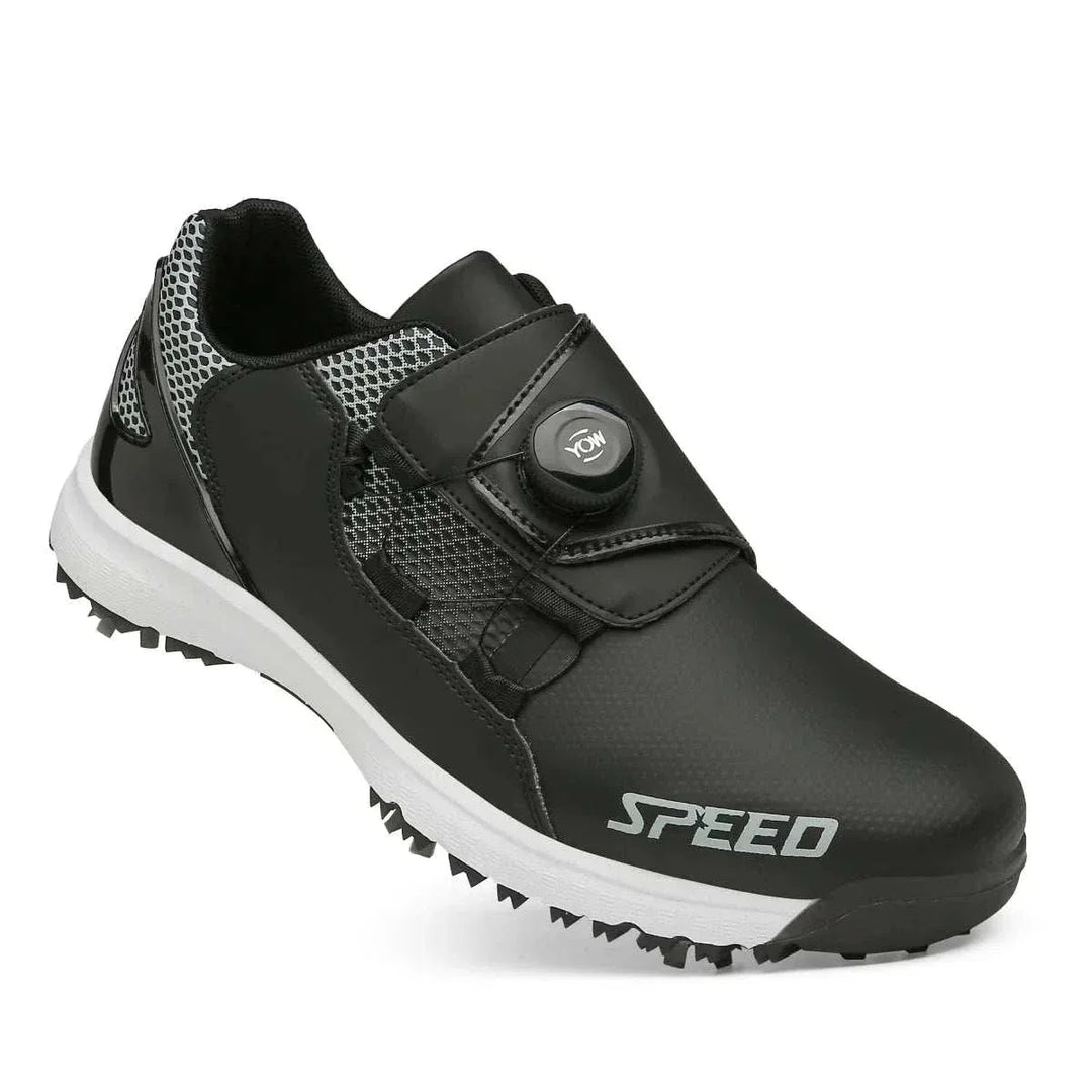 High-End Spiked Golf Shoes for Wet Conditions - Waterproof Leather Men&