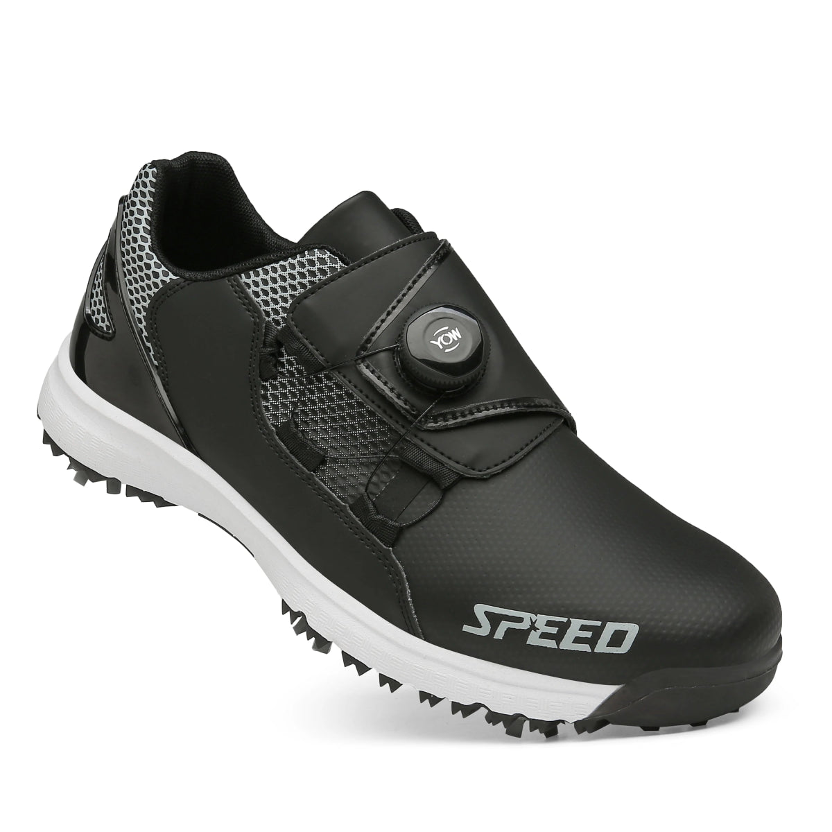 High - End Spiked Golf Shoes for Wet Conditions - Waterproof Leather Men's Golf Footwear - Allen - Fitness