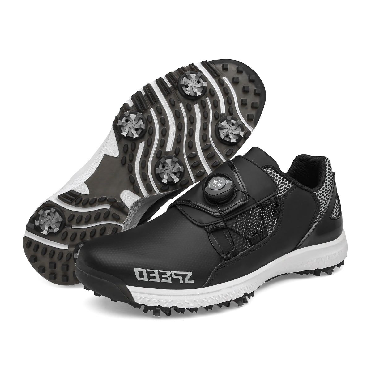 High - End Spiked Golf Shoes for Wet Conditions - Waterproof Leather Men's Golf Footwear - Allen - Fitness