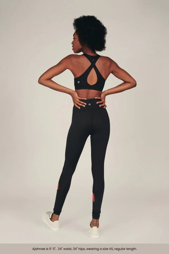 High-Rise Compression Workout Leggings with Antimicrobial Properties &amp; Back Pocket - Allen-Fitness