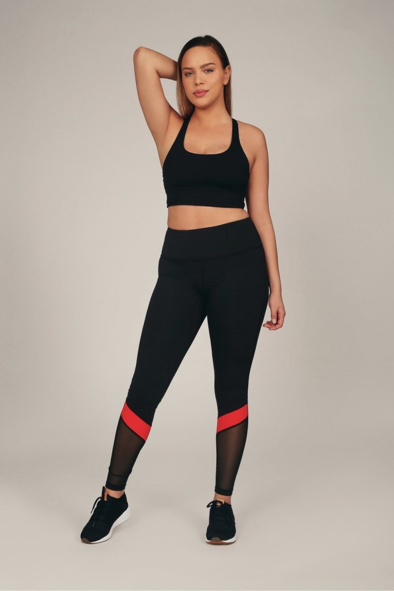 High - Rise Compression Workout Leggings with Antimicrobial Properties & Back Pocket - Allen - Fitness