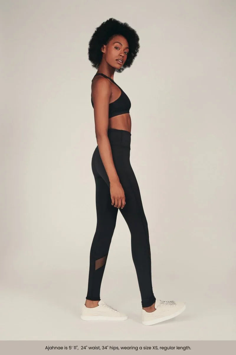 High-Rise Compression Workout Leggings with Antimicrobial Properties &amp; Back Pocket - Allen-Fitness