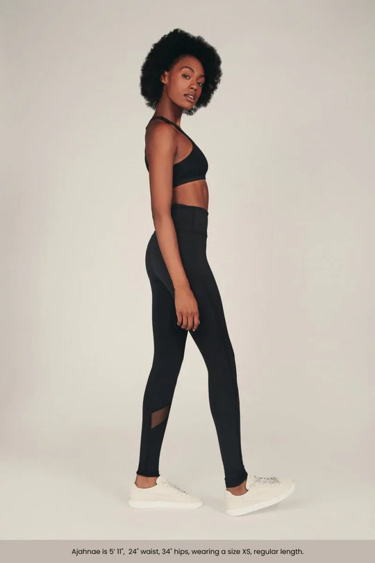 High-Rise Compression Workout Leggings with Antimicrobial Properties &amp; Back Pocket - Allen-Fitness
