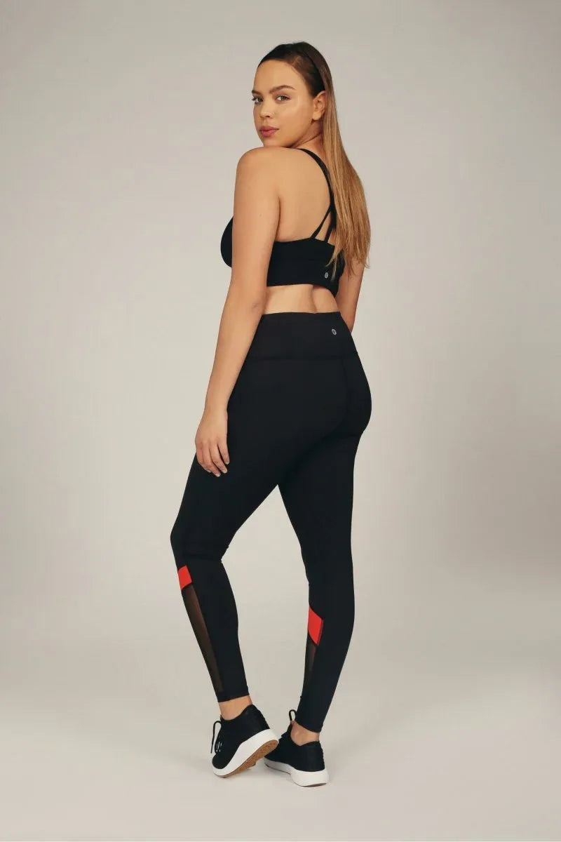 High-Rise Compression Workout Leggings with Antimicrobial Properties &amp; Back Pocket - Allen-Fitness