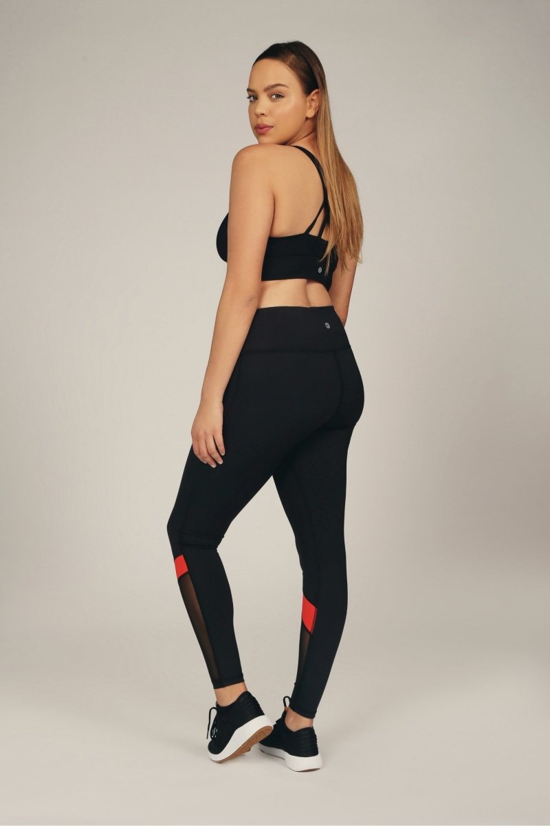 High - Rise Compression Workout Leggings with Antimicrobial Properties & Back Pocket - Allen - Fitness