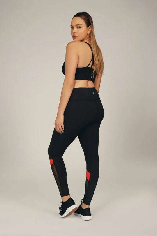 High-Rise Compression Workout Leggings with Antimicrobial Properties &amp; Back Pocket - Allen-Fitness