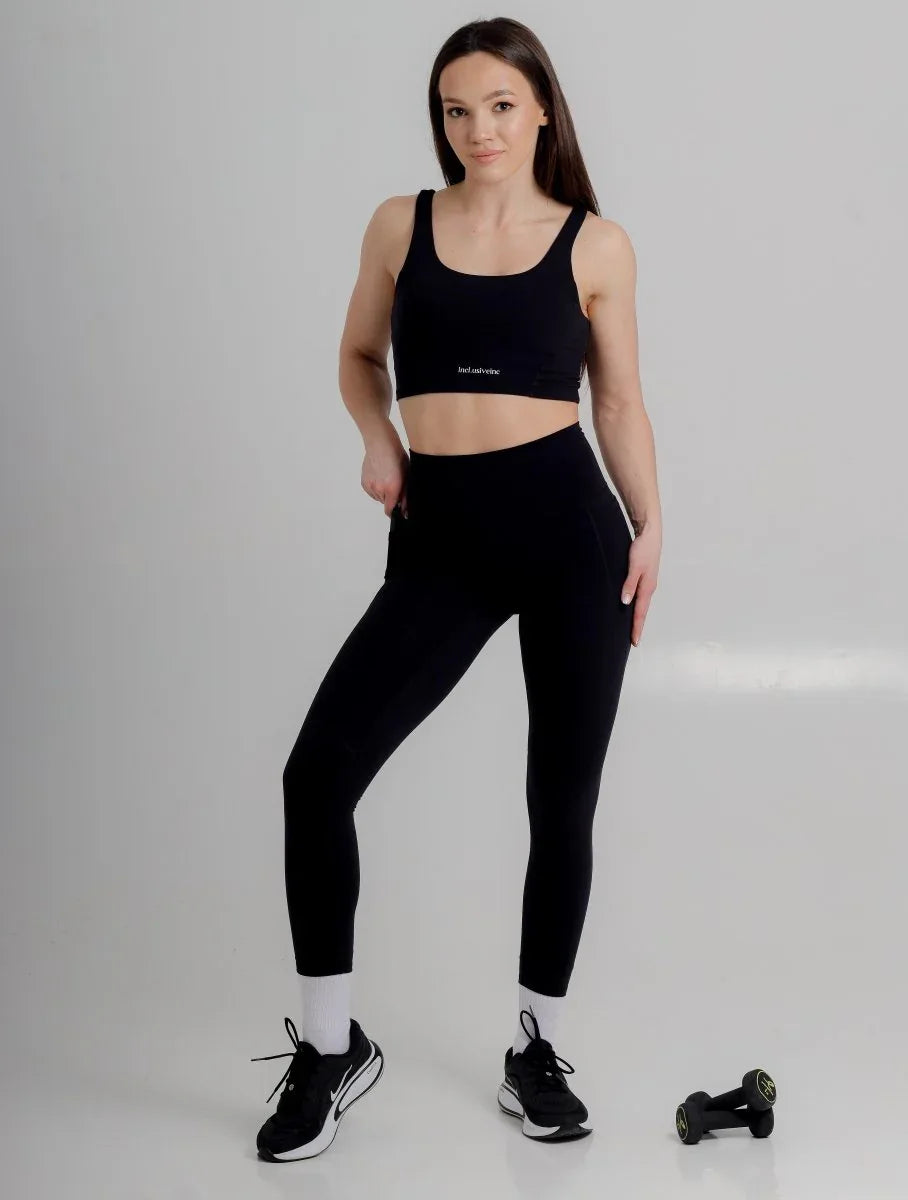 High Waist Active Leggings with Pockets - Sculpting Performance Fabric for Gym & Yoga - Allen-Fitness