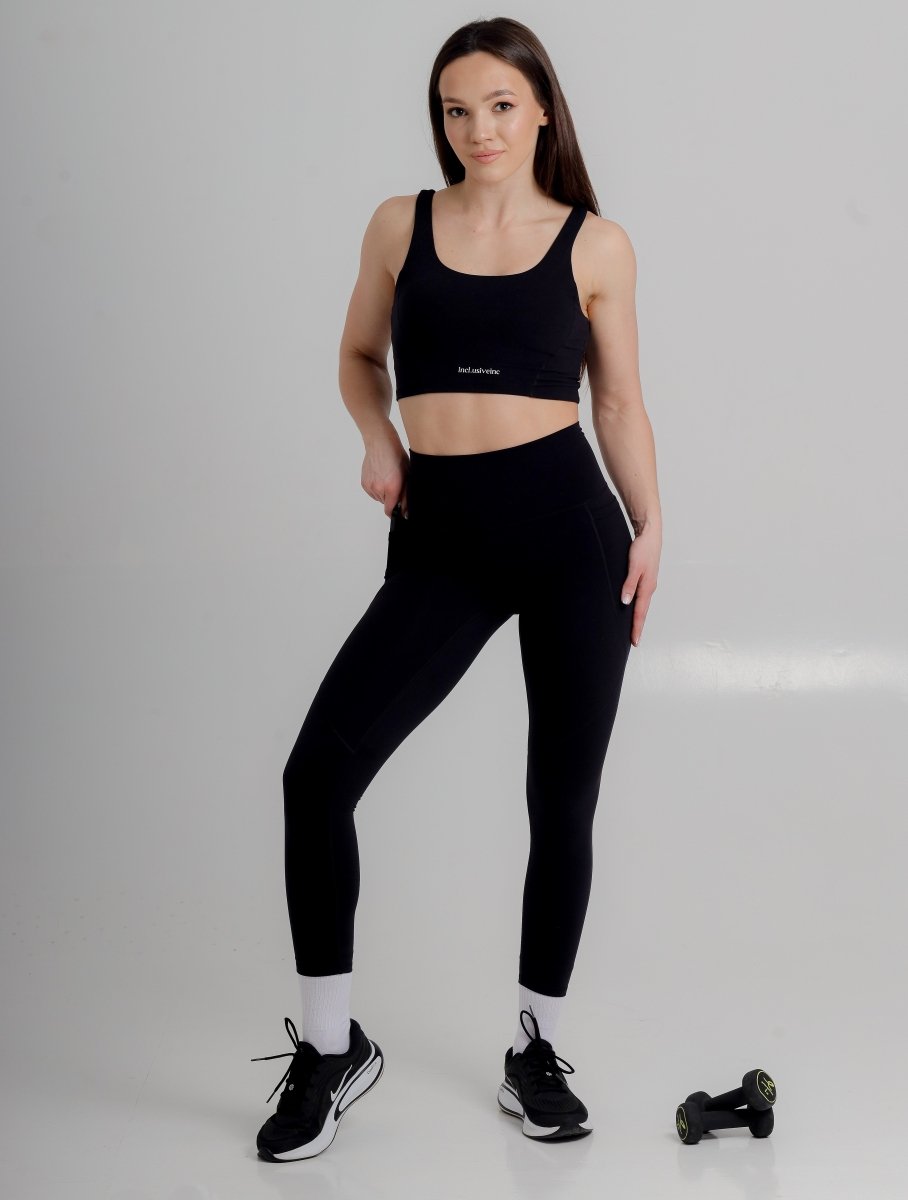 High Waist Active Leggings with Pockets - Sculpting Performance Fabric for Gym & Yoga - Allen - Fitness