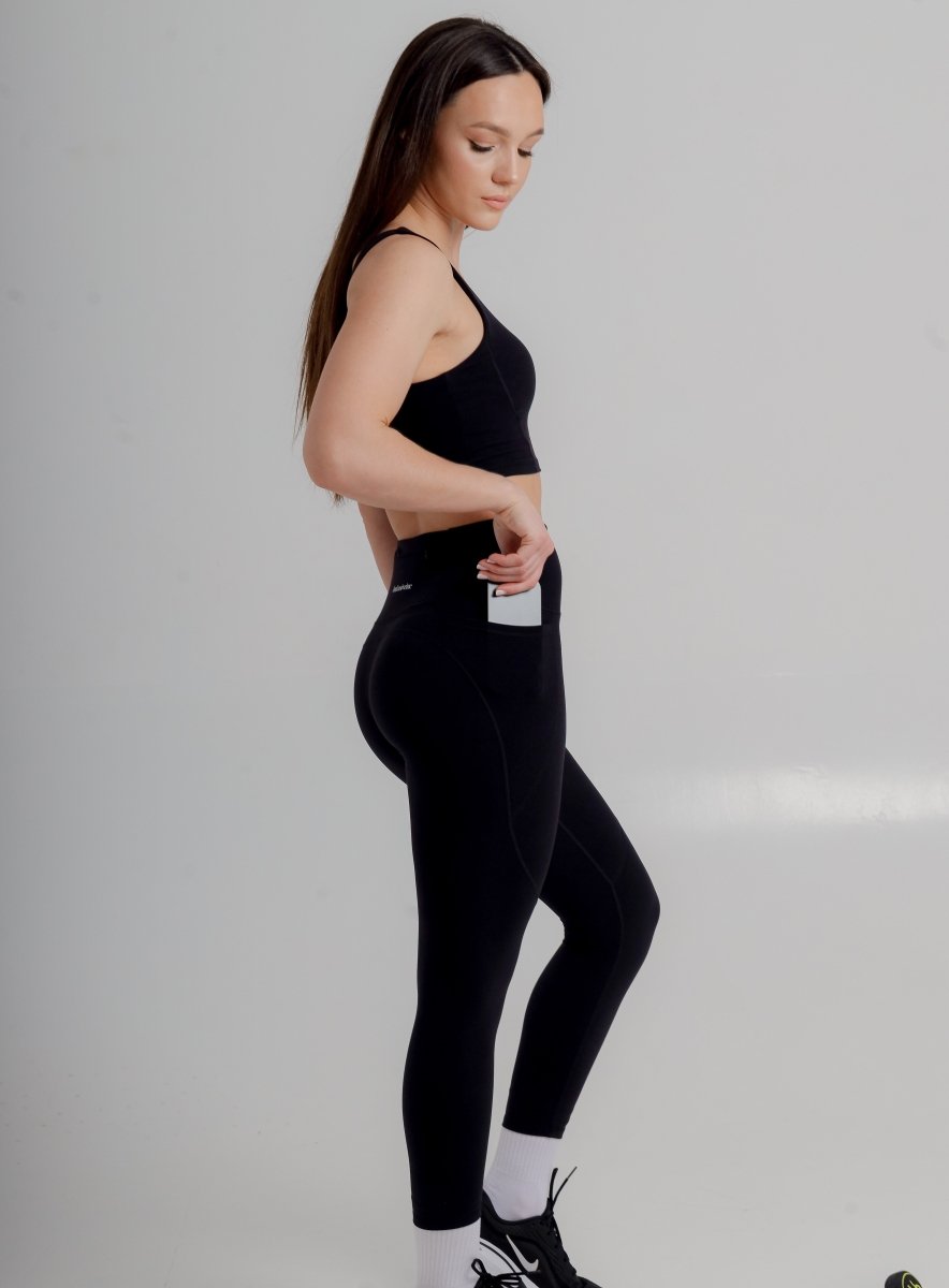 High Waist Active Leggings with Pockets - Sculpting Performance Fabric for Gym & Yoga - Allen - Fitness