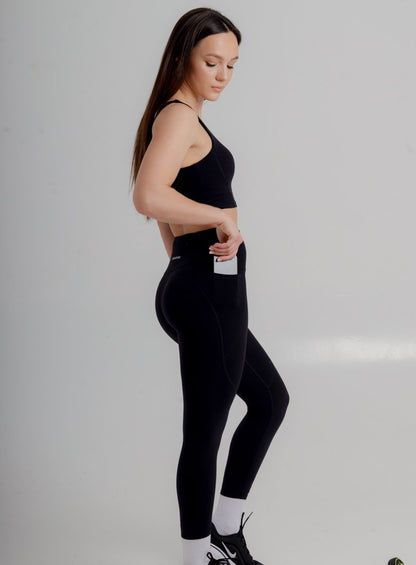 High Waist Active Leggings with Pockets - Sculpting Performance Fabric for Gym & Yoga - Allen - Fitness