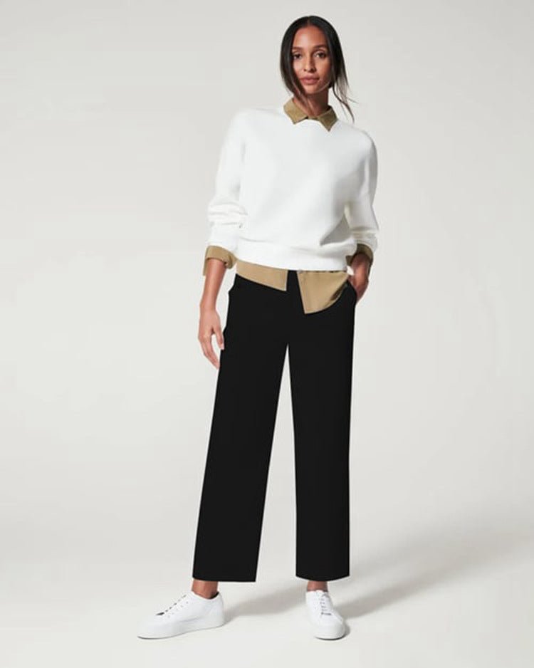 High Waist Pants Women's Casual Loose Straight Trousers Slender Temperament Pants - Allen-Fitness