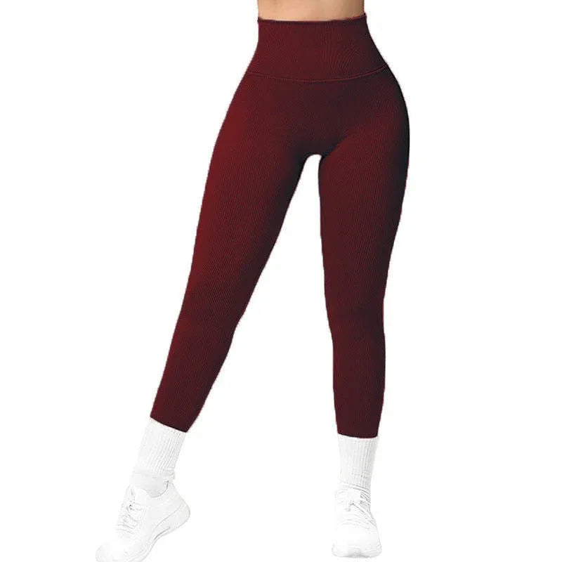 High Waist Seamless Fitness Leggings for Running - Slimming Knitted Yoga Pants for Women - Allen-Fitness