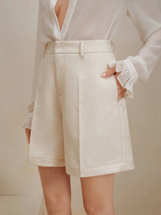 High-Waist Textured Shorts - Allen Fitness | Fashion &amp; Activewear UK