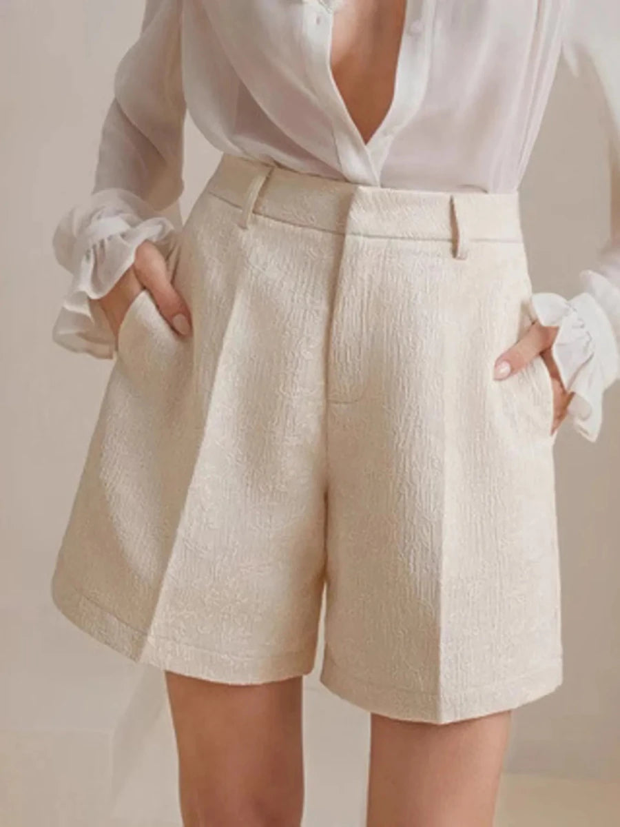 High-Waist Textured Shorts - Allen Fitness | Fashion &amp; Activewear UK