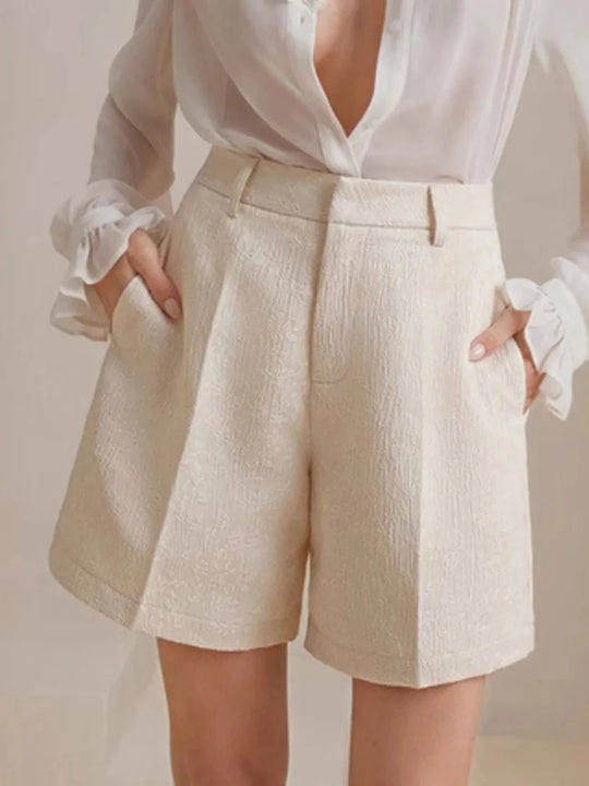 High-Waist Textured Shorts - Allen Fitness | Fashion &amp; Activewear UK