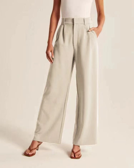 High Waist Wide Leg Pants With Belt Casual Suit - Allen-Fitness