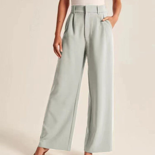 High Waist Wide Leg Pants With Belt Casual Suit - Allen-Fitness