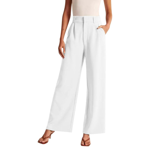 High Waist Wide Leg Pants With Belt Casual Suit - Allen-Fitness