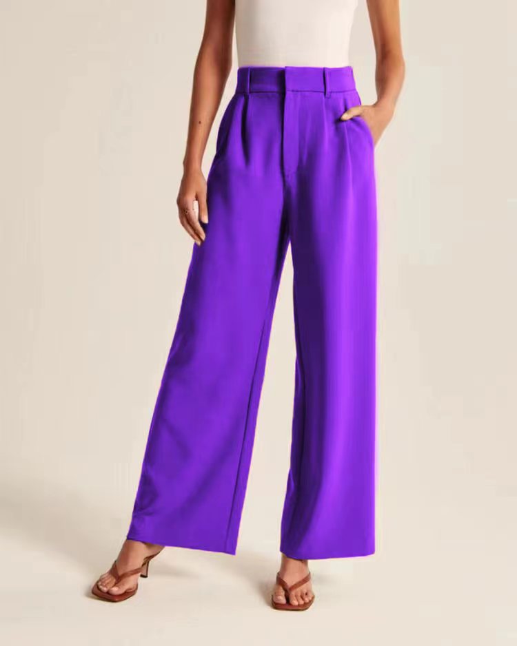 High Waist Wide Leg Pants With Belt Casual Suit - Allen-Fitness
