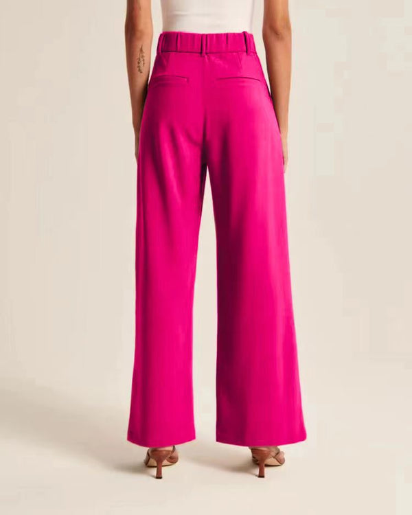 High Waist Wide Leg Pants With Belt Casual Suit - Allen-Fitness