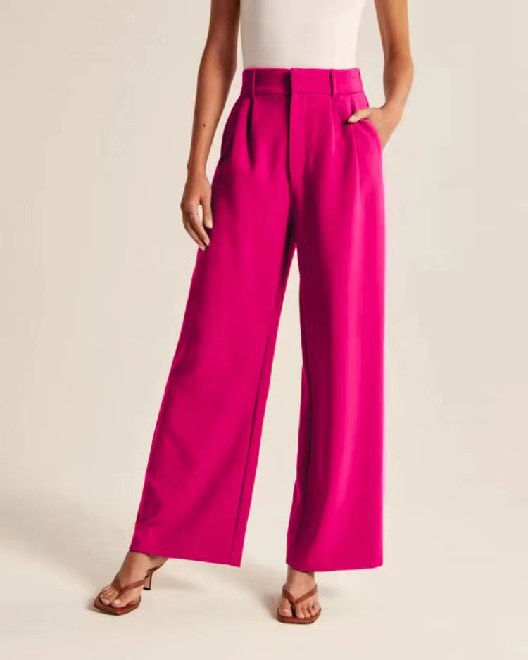 High Waist Wide Leg Pants With Belt Casual Suit - Allen-Fitness
