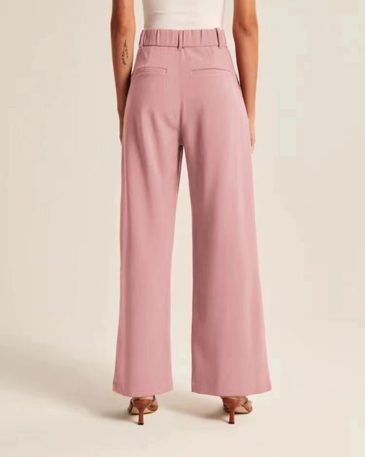 High Waist Wide Leg Pants With Belt Casual Suit - Allen-Fitness