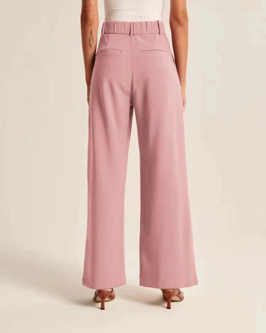 High Waist Wide Leg Pants With Belt Casual Suit - Allen-Fitness