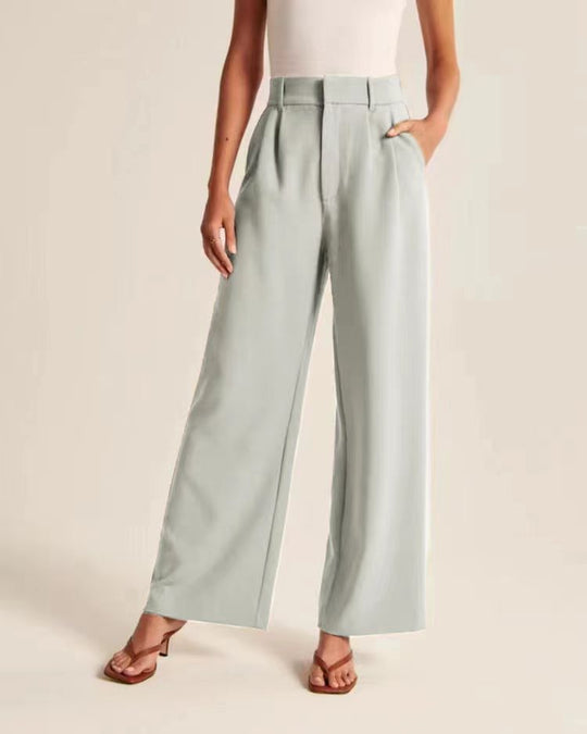 High Waist Wide Leg Pants With Belt Casual Suit - Allen-Fitness